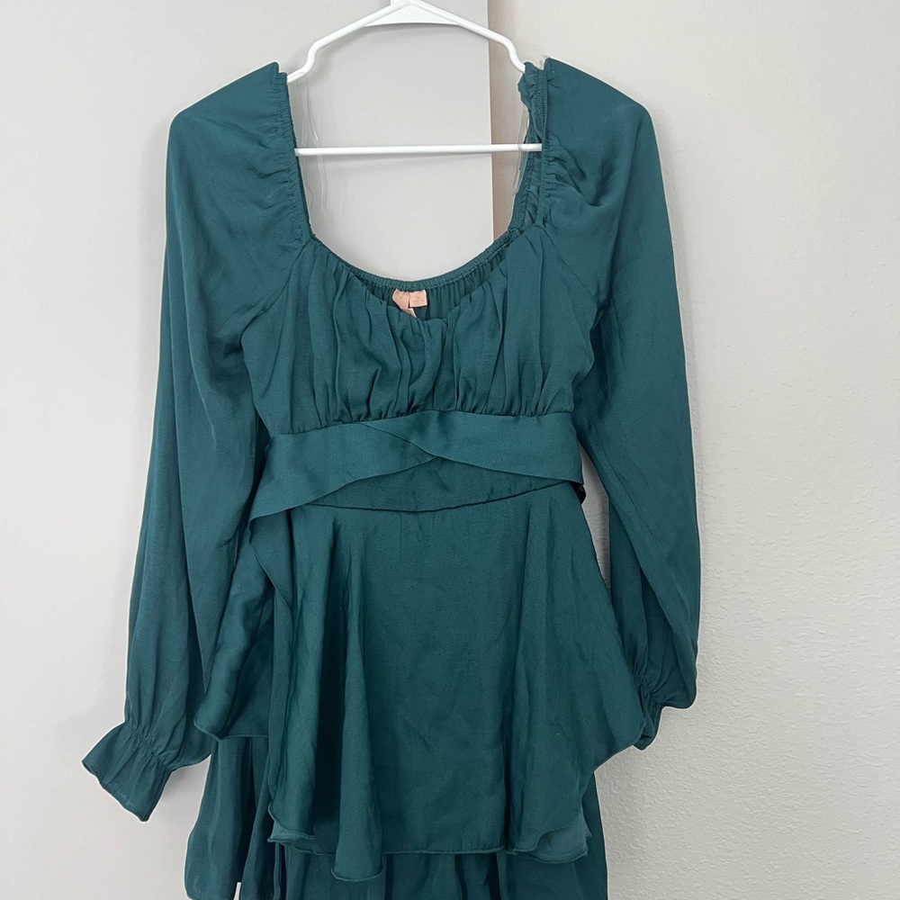 Teal dress with built in shorts